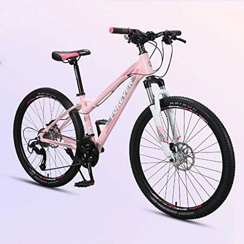 Mountain Bike : Mountain Bike Youth Adult Mens Womens Bicycle MTB 26" Mountain Bicycles 27 / 30 Speeds Lightweight Aluminium Alloy Frame Disc Brake Front Suspension For Adult Teens - Pink Mountain Bike for Women Men Ad