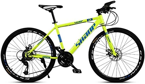 Mountain Bike : Mountain Bike Youth Adult Mens Womens Bicycle MTB Mountain Bike / Bicycles Carbon Steel Frame Front Suspension and Dual Disc Brake 26inch Wheels Mountain Bike for Women Men Adults-Yellow_21-speed I
