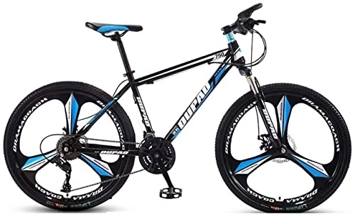 Mountain Bike : Mountain Bikes 24-inch Mountain Bike Aluminum Alloy Cross-country Lightweight Variable Speed Youth Three-wheel Bicycle for Men and Women Alloy Frame zhengzilu ( Color : Black Blue , Size : 21 speed )
