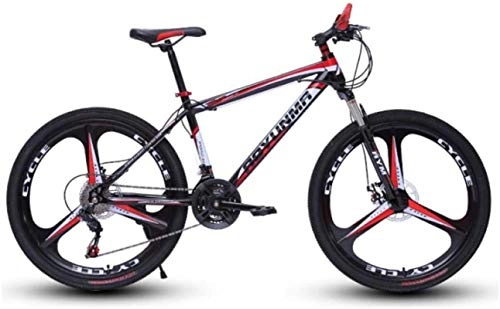 Mountain Bike : Mountain Bikes, 26 inch mountain bike bicycle men's and women's lightweight dual disc brakes variable speed bicycle three-wheel Alloy frame with Disc Brakes ( Color : Black red , Size : 30 speed )