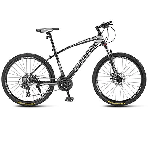 Mountain Bike : Mountain Bikes 26 Inch Wheels, Off-Road Bicycle, High-Carbon Steel Frame, Shock-Absorbing Front Fork, Double Disc Brake, Road Bicycles