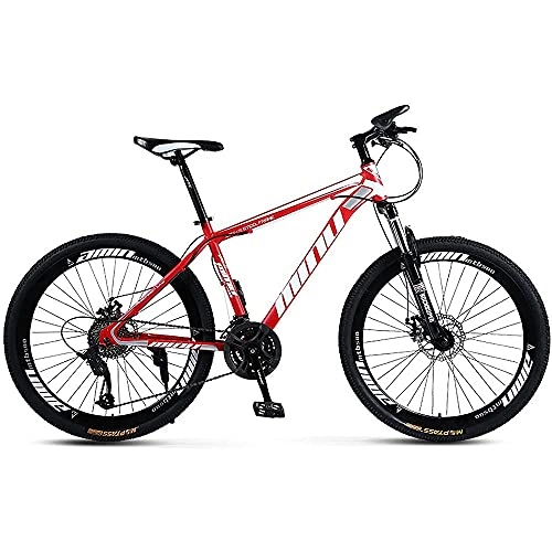 Mountain Bike : Mountain Bikes 26 Inch, Youth Men And Women Off-Road Mountain Bikes High Carbon Steel Frame Shock Absorber Front Fork 21 / 24 / 27 Speed Dual Disc Brake