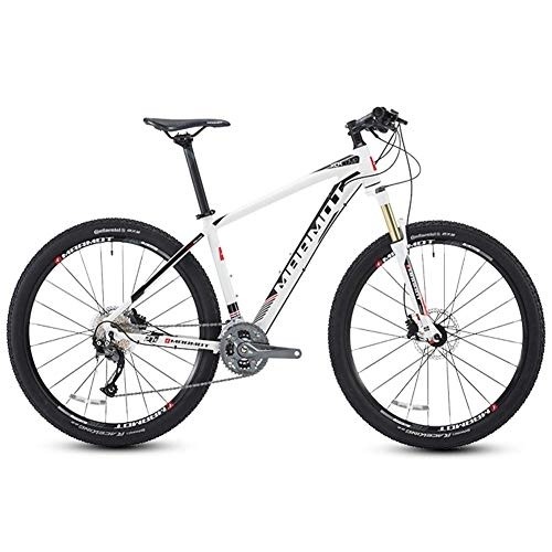 Mountain Bike : Mountain Bikes, 27.5 Inch Big Tire Hardtail Mountain Bike, Aluminum 27 Speed Mountain Bike, Men's Womens Bicycle Adjustable Seat, Black FDWFN (Color : White)