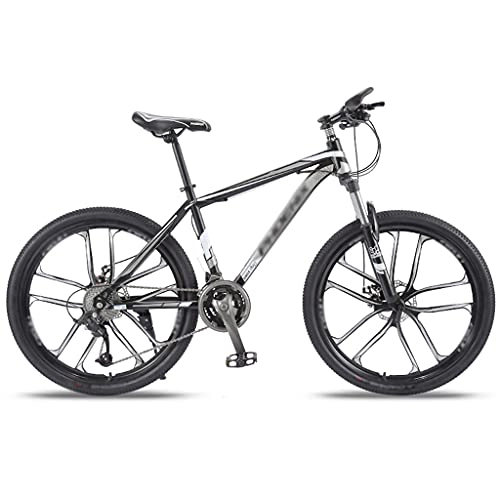 Mountain Bike : Mountain Bikes, Aluminum Alloy Cross-country Speed Bikes, Young Students And Adults Racing(Color:Ten Knife Wheel-Black Silver)