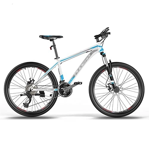 Mountain Bike : Mountain Bikes, Aluminum Alloy Cross-country Speed Bikes, Young Students And Adults Racing(Color:White blue)