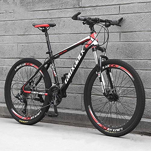 Mountain Bike : Mountain Bikes Bicycles 21 Speeds Lightweight Carbon Steel Frame Disc Brake Spoke Wheel Road Bike Red, 24inch