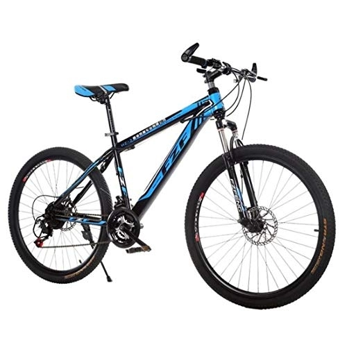 Mountain Bike : Mountain Bikes, Carbon Steel Frame Mountain Bicycles, Dual Disc Brake and Front Suspension Ravine Bike (Color : Black, Size : 24 inch)