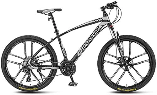 Mountain Bike : Mountain Bikes for Adult, 27.5 Inch 10-Spoke Wheels Bicycle, High Carbon Steel Frame, Shock Absorption Front Fork, Mechanical Double Disc Brake, C-21 speed