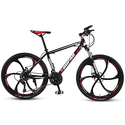 Mountain Bike : Mountain Bikes, High-Carbon Steel Frame Bikes, 30 Speed 24 Inches Wheels Gearshift, Front and Rear Disc Brakes Bicycle, for Adults