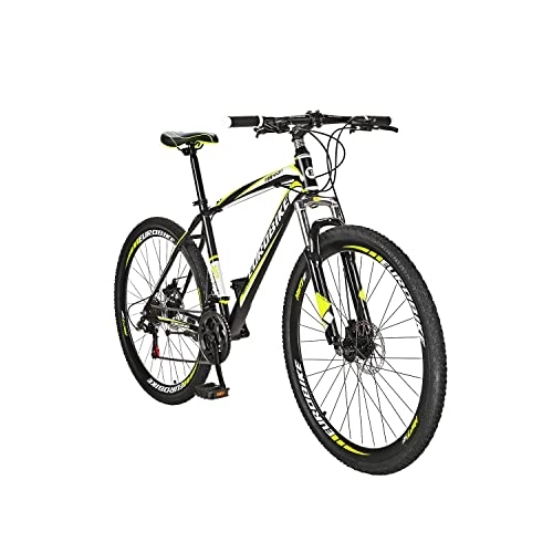 Mountain Bike : Mountain Bikes HYX1 27.5 Inches Wheel 21 Speed Mountain Bicycle Dual Disc Brake Adult / Youth Commuter bike (Blackyellow / Spoke wheel)