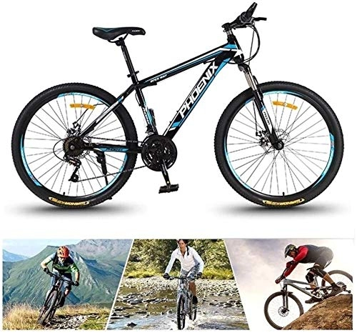 Mountain Bike : Mountain Bikes, Outroad Mountain Bike, 24 / 26 Inch 24 Speed Full Suspension MTB Bike For Adult Teens, Disc Brake Bicycle, Trail Bike High Carbon Steel Bicycle (Color : Black-red, Size : 26in) Alloy fra