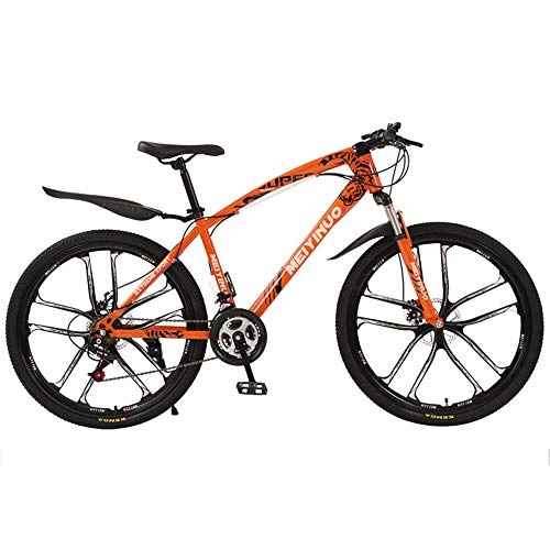 Mountain Bike : MountainBike 26-inch Shock Absorber Bike, High Carbon Steel Off-Road Adult Bike 5 Wheel StyleS And 3 Speed Modes Can Be Selected(orange)