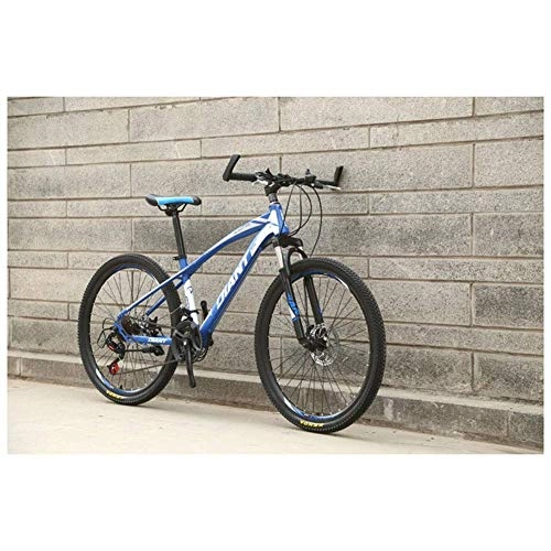 Mountain Bike : MOZUSA Outdoor sports ForkSuspension Mountain Bike with 26Inch Wheels, HighCarbon Steel Frame, Mechanical Disc Brakes, And 2130 Speeds Drivetrain (Color : Blue, Size : 27 Speed)