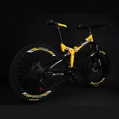 Mountain Bike : MSM Furniture Adult MTB With Adjustable Seat, 6 Cutter, 24 26 Inch Double Disc Brake, Man Mountain Bike, Country Gearshift Bicycle Yellow 24 Inches