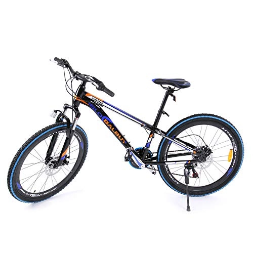 Mountain Bike : MuGuang 26 Inch 7 Speed Bicycle MTB Mountain Bike Disc Brakes Unisex for Adult (black+blue)