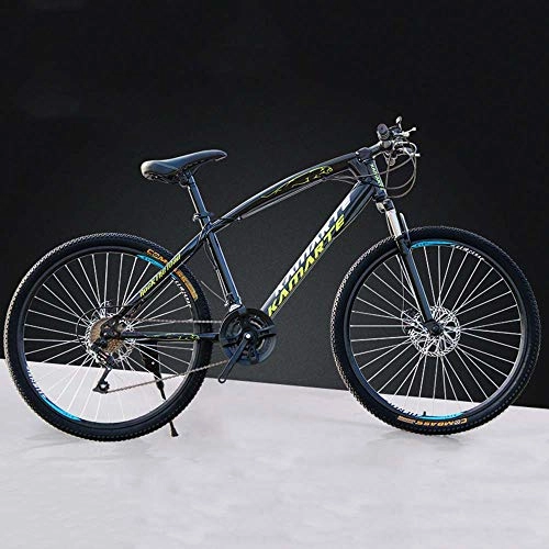Mountain Bike : MW 24 Inch Mountain Bikes, High-Carbon Steel Hard Tail Mountain Bicycle, Lightweight Bicycle with Adjustable Seat, Double Disc Brake, Spring Fork, B, 21 Speed