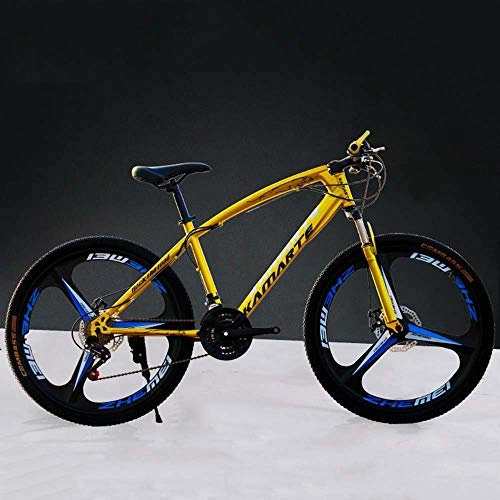 Mountain Bike : MW 26 Inch Mountain Bikes, High-Carbon Steel Hard Tail Mountain Bicycle, Lightweight Bicycle with Adjustable Seat, Double Disc Brake, Spring Fork, D, 24 speed