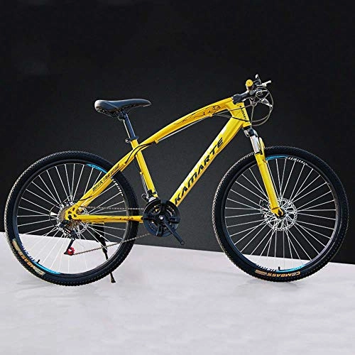 Mountain Bike : MW 26 Inch Mountain Bikes, High-Carbon Steel Hard Tail Mountain Bicycle, Lightweight Bicycle with Adjustable Seat, Double Disc Brake, Spring Fork, G, 21 speed