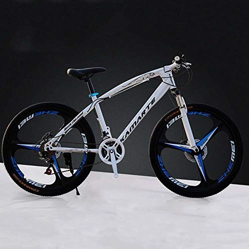 Mountain Bike : MW 26 Inch Mountain Bikes, High-Carbon Steel Hard Tail Mountain Bicycle, Lightweight Bicycle with Adjustable Seat, Double Disc Brake, Spring Fork, H, 24 speed