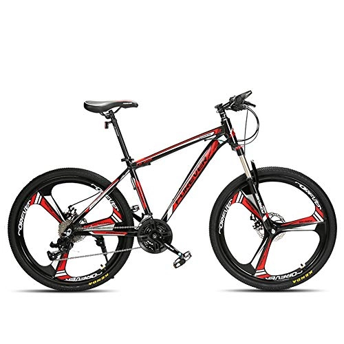 Mountain Bike : MYRCLMY Effect 26 Inch Mountain Bike, MTB, Suitable From 150 Cm, 27 / 30 Speed Gearshift, Fork Suspension, Boys Bike & Men's Bike Variable Speed Bicycle, Red, 27 speed