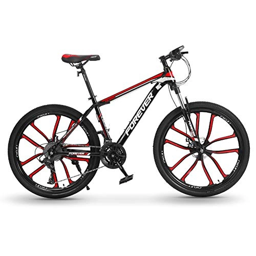 Mountain Bike : MYRCLMY Mountain Bike 26 Inch Aluminum MTB Bicycle for Men Urban Commuter City Bicycle 24 / 27 / 30-Speed Mountain Bike Bicycle Adult Student Outdoors, Red, 27 speed
