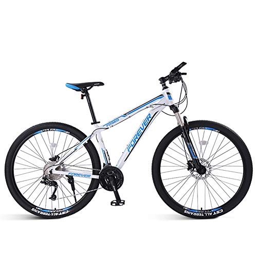 Mountain Bike : MYRCLMY Mountain Bike, Variable Speed, Light Weight, Adult Women's Bicycle, Double Shock Absorption Off-Road Racing, Men's And Women's Bicycle, 33-Speed Shock, Blue, 26inch