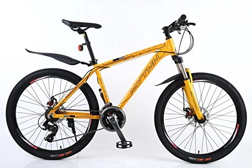 Mountain Bike : MYTNN Mountain Bike 26Inch Alloy Frame 21Speed Suspension Forks Lockout, Bike with Disc Brakes, Shimano with Free Mudguards, Orange, 26