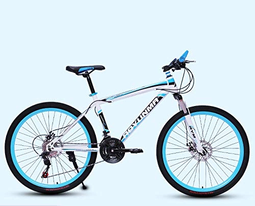 Mountain Bike : N / AO Adult Trail Bike 26 Inch 21 Speed Mountain Bicycle Double Disc Brake High-Carbon Frame Bikes-blue