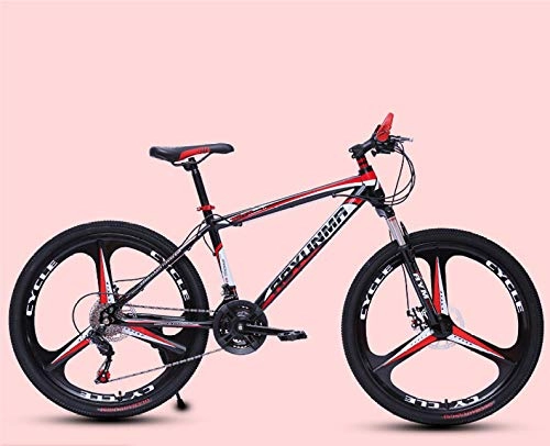 Mountain Bike : N / AO Adult trail bike 26-Inch 24Speed Mountain Bike Adult Man Pair Disc Brake Shock Absorption Road Bike-red
