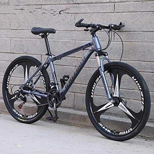 Mountain Bike : N / AO Mountain Trail Bike 24 Speed 26 Inch Mens Women Steel Bicycle Suspension Fork Bicycle-gray