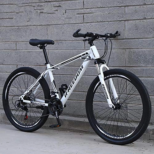 Mountain Bike : N / AO Mountain Trail Bike Aluminum Alloy Gearshift Bicycle 21Speed Student Bicycle 26 Inch Outroad Bike Spoke Wheel -Black_and_white