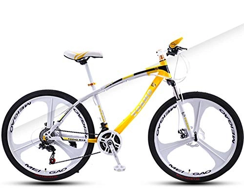 Mountain Bike : N / AO Road Bike 26Inch Mountain Bike 24 Speed Carbon Steel Bicycle For Adults 3-Cutter Wheel Student Outdoors-yellow