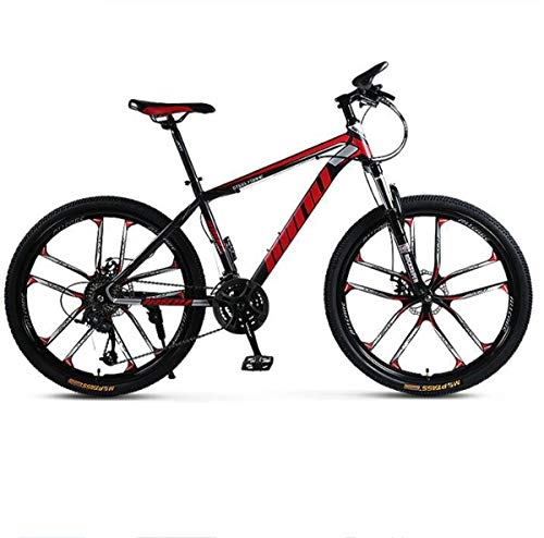 Mountain Bike : NANXCYR 27 Speed Mountain Bike 26 Inch Bicycle Off-Road Bikes MTB with Double Disc Brake Speed ​​Adjustable Bicycle U Type Front Fork Shock Anti-Slip Bicycles for Men And Women, A