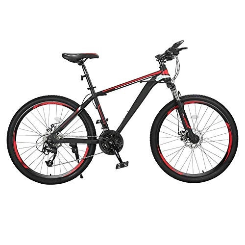 Mountain Bike : ndegdgswg Mountain Bikes, Variable Speed Light Bicycles Student Double Shock Off Road Racing 26 inches21 speed Spoke wheel black red