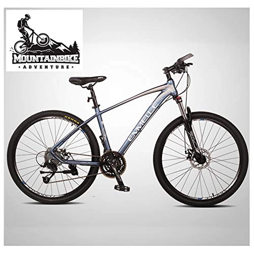 Mountain Bike : NENGGE 27.5 Inch Mountain Bikes for Men / Women, Adults Boys / Girls Off-Road Hardtail Mountain Trail Bicycle with Front Suspension & Mechanical Disc Brakes, Adjustable Seat, Matt Blue, 30 Speed