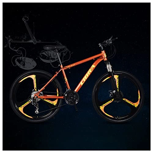 Mountain Bike : NENGGE Mountain Bike 26 Inch Wheels, 27 Speed High Carbon Steel Frame Trail Bicycle with Suspension Multiple Colors Double Disc Brake, Lightweight, 12 Constellations for Men Women Adult, Libra