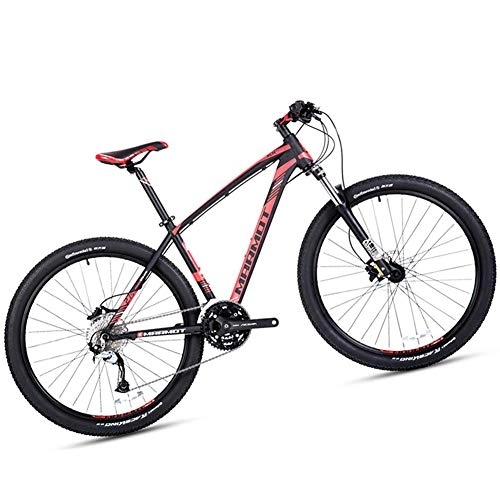 Mountain Bike : NENGGE Mountain Bikes 27.5 Inch for Adults Men Women, 27 Speed Aluminum Alloy Hardtail Mountain Bicycle with Front Suspension, Dual Disc Brake & Adjustable Seat, Black, 15 Inch