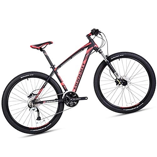 Mountain Bike : NENGGE Mountain Bikes 27.5 Inch for Adults Men Women, 27 Speed Aluminum Alloy Hardtail Mountain Bicycle with Front Suspension, Dual Disc Brake & Adjustable Seat, Black, 19 Inch