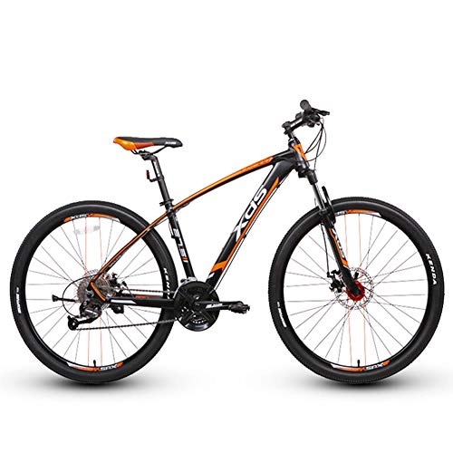 Mountain Bike : NENGGE Mountain Trail Bike 27.5 Inch for Adults, Men Women Mountain Bikes 27-Speed, Front Suspension Commuter Bicycle, Adjustable Seat & Dual Disc Brake, Black Orange, A