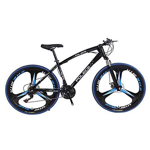 Mountain Bike : New python Shaped Mountain Bike 26 Inch Six Knife 21 Speed Carbon Steel Frame One Wheel Dual Disc Brake Carbon Steel Bike-Blue