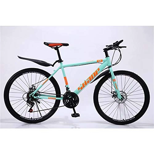 Mountain Bike : NOVOKART Country Mountain Bike, 26 Inch, Country Gearshift Bicycle, Adult MTB with Adjustable Seat, Green, Spoke Wheel, 21-stage shift