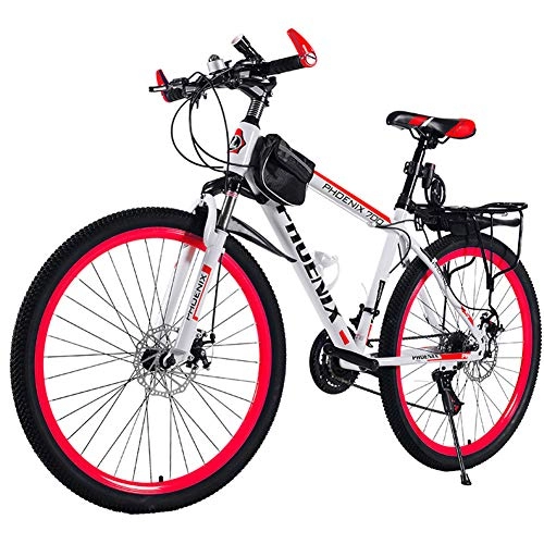 Mountain Bike : NYANGLI Mountain Bike, 26'' Aluminum Frame Bicycle Fork Suspension Variable Speed Bicycle.Wheels Double Disc Brakes Cycling, Racing Sport Outdoor Cycling, D, 26inch / 24speed