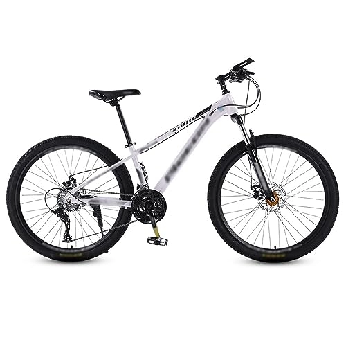 Mountain Bike : NYASAA 26-inch Mountain Bike, Variable Speed Shock Absorption Mechanical Double Disc Brakes, High Carbon Steel Frame, Suitable for Adults (white 26)