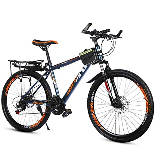 Mountain Bike : Oanzryybz Bicycle 21 Speed Double Disc Brakes Speed Mountain Bike Adult Student Car Men and Women (Color : Black, Size : 20 inches)