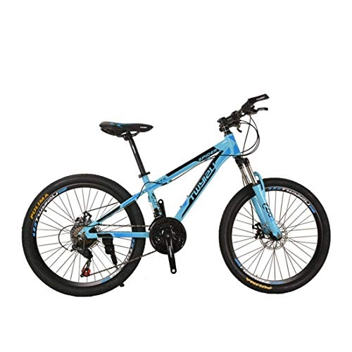 Mountain Bike : Oanzryybz Mountain Bike 21 Speed Bicycle Aluminum Frame 24 inch Student Bicycle (Color : Blue, Size : 24 inch)