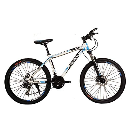 Mountain Bike : Oanzryybz Mountain Bike Aluminum Alloy Student Mountain Bike 26 inch 24 Speed (Color : White, Size : 26 inches)
