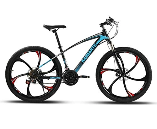 Mountain Bike : OD-B 24 Inch Mountain Bicycle High Carbon Steel Frame Bike Double Disc Brakes Bicycle Spoke Wheel And Knife Wheel Bike, 6knifeB, 27Speed
