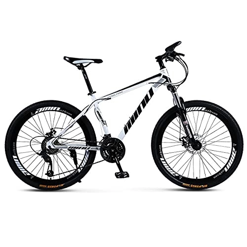 Mountain Bike : Off-Road Mountain Bikes High Carbon Steel Frame Shock Absorber Front Fork 21 / 24 / 27 Speed Dual Disc Brake 24 / 26 Inch Youth Men And Women