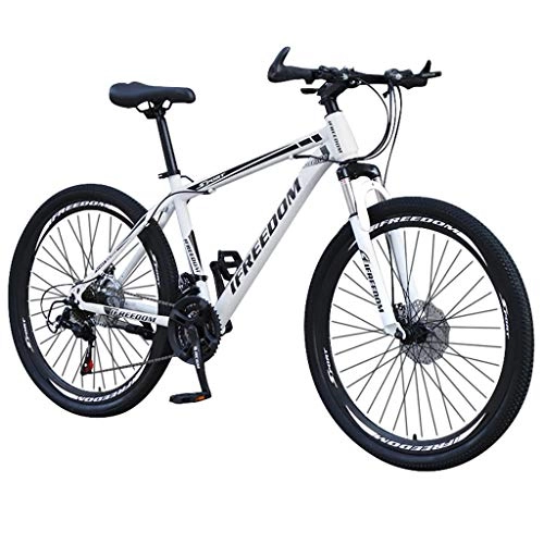 Mountain Bike : Oksea 26 Inch Mountain Bike For Men Women Teens Students 21 Speed Gear V-Brake MTB Road Bicycle (White)