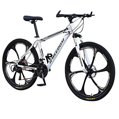Mountain Bike : Oksea 26 Inch Mountain Bike Road Bike Variable 21 Speed Gear Damping MTB For Men Women Teens Students (White)